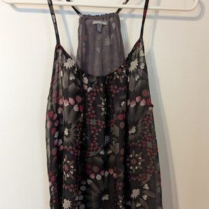 Charlotte Russe Racer Tank Gray/Pink Size Small